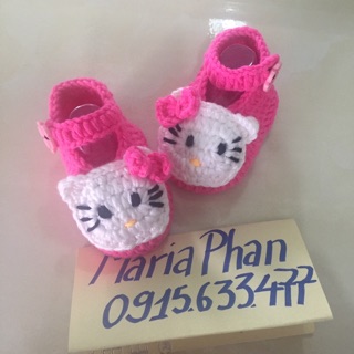 Set giày len và mũ len mèo kitty