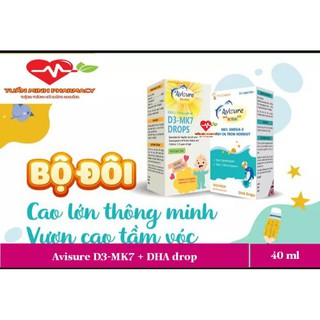 Bộ đôi Avisure D3 - MK7 và DHA nhỏ giọt giúp bé cao lớn và thông minh