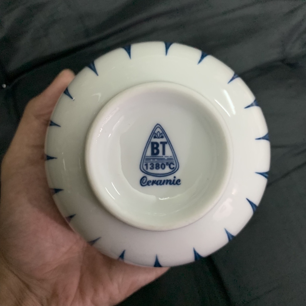 Bát Cơm Sứ Họa Tiết Lá Trúc Dài, Hàng Dày Đẹp - Huy Thắng