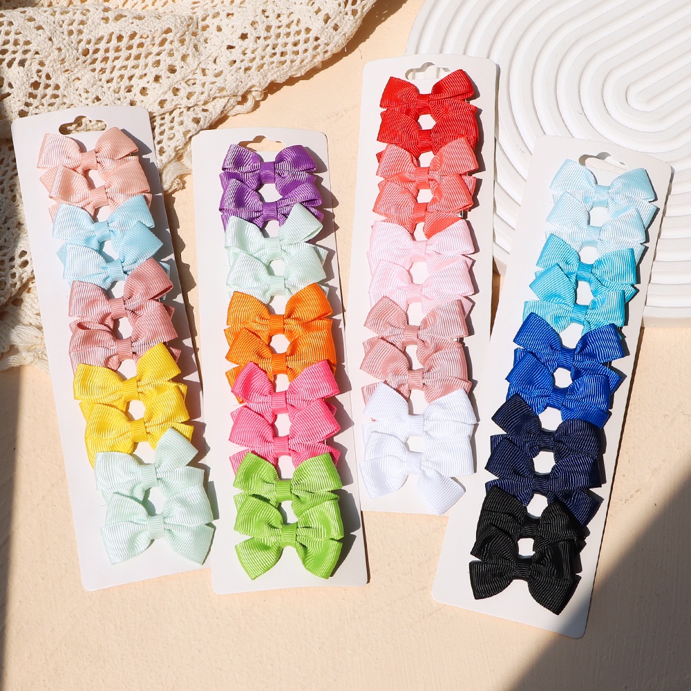Set 10 kẹp tóc nơ KIDSBOWS thiết kế xinh xắn thời trang cho bé gái