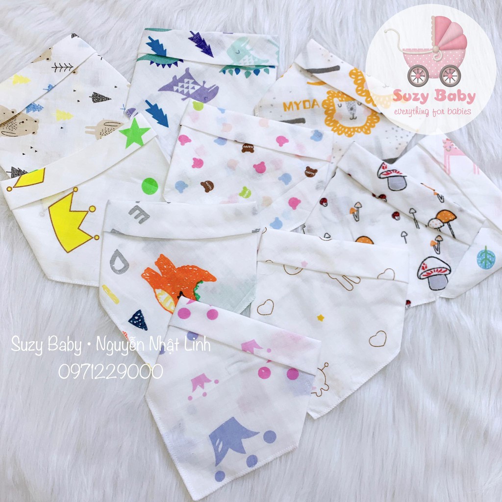 Yếm Xô Tam Giác🍀2 lớp 🍀 cúc bấm cho bé