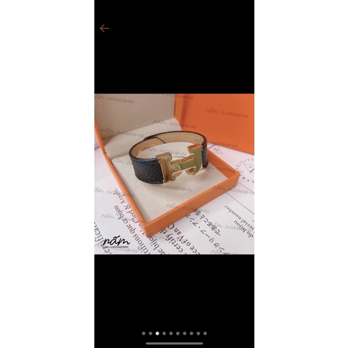 Lắc Tay Da Chữ H , Phụ Kiện Hot Tren Cao cấp - Hari Korea Accessories