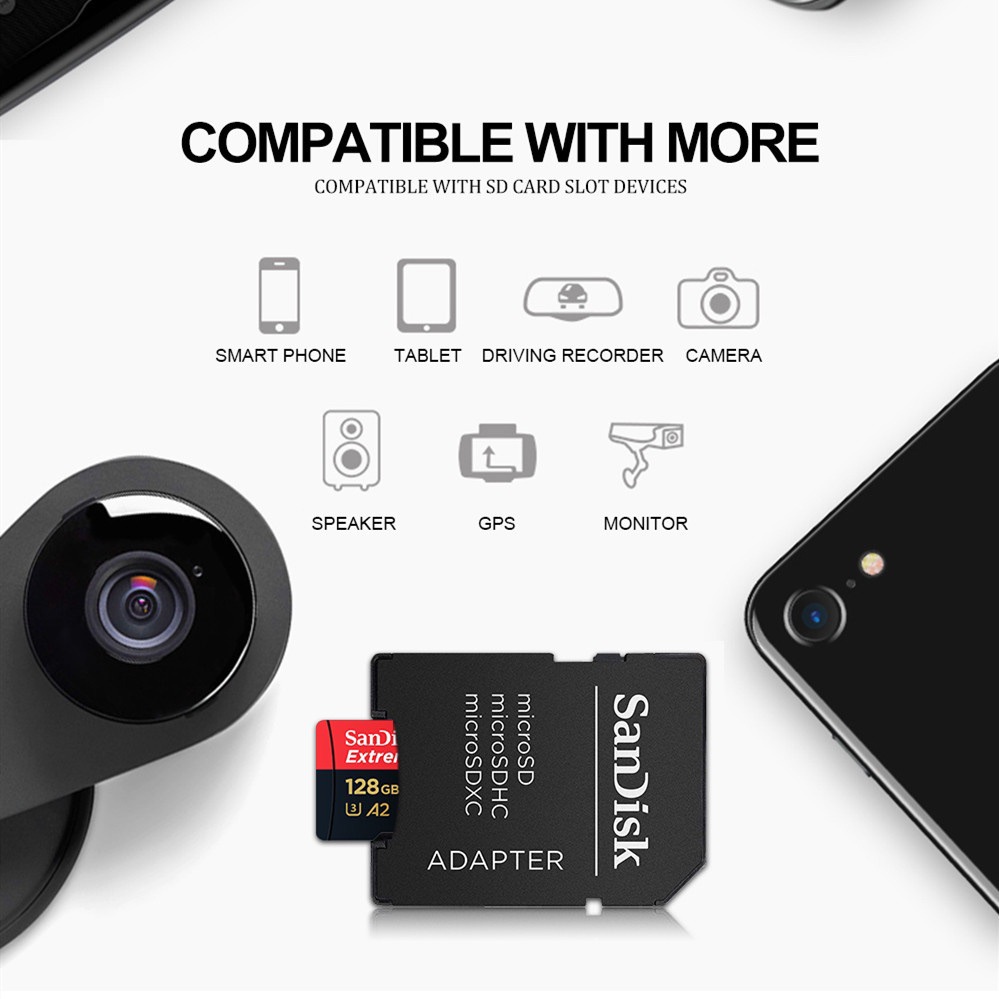 Giày Thể Thao Sandisk U3 SD 1TB 32GB 64GB 128GB 256GB 512GB C10 A2 90MB / s Micro SD TF SD58X Chất Lượng Cao