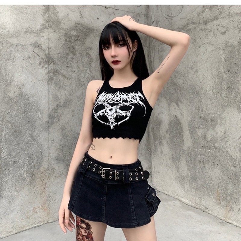 Áo CropTop Ba Lỗ Hình Đầu Lâu ☠️
