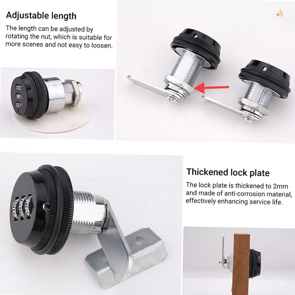 Ổ Khóa Mật Khẩu 3 Chữ Số XT20 Bằng Hợp Kim Kẽm An Toàn Cho Tủ Chén / Tủ Chén