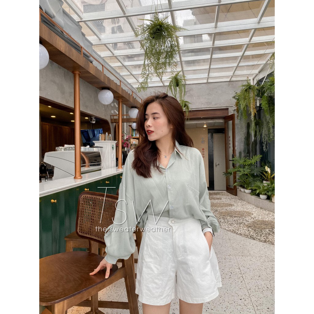 [Mã WASKT304 giảm 15% tối đa 30K đơn 99K] Áo sơ mi voan pastel ống tay rộng buộc nơ (Ảnh thật) | BigBuy360 - bigbuy360.vn