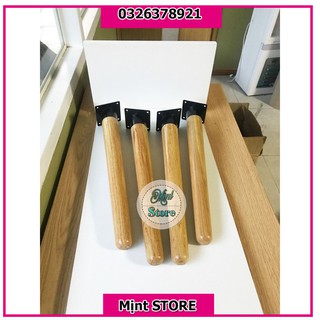 [CHÂN GỖ TIỆN] CHÂN BÀN GỖ TẦN BÌ Mịnt STORE cao cấp tiện CNC kèm đế thép dạng ống thẳng
