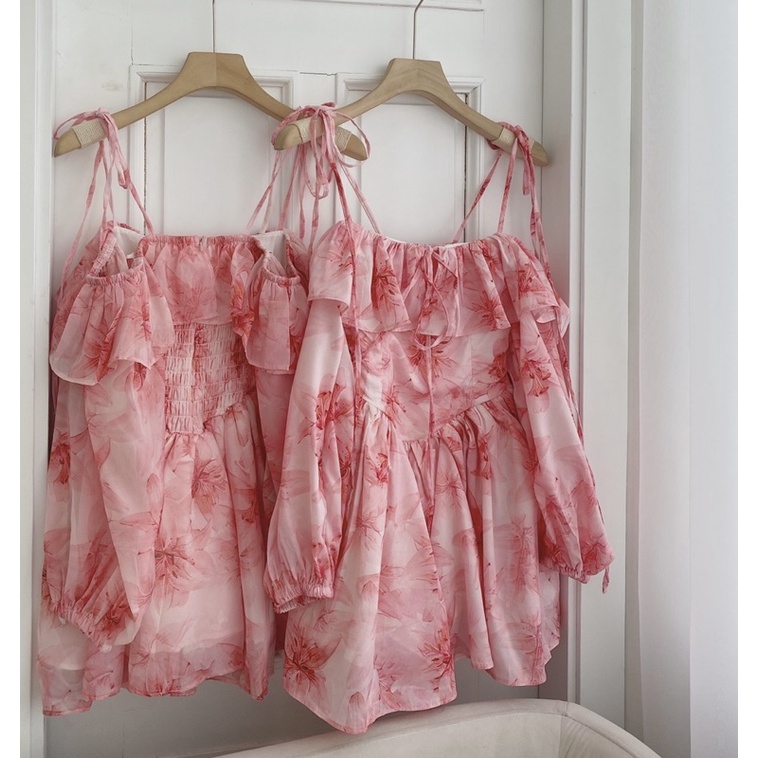 ĐẦM HOA HỒNG 2 DÂY RỚT VAI BÈO (về thêm màu) | BigBuy360 - bigbuy360.vn