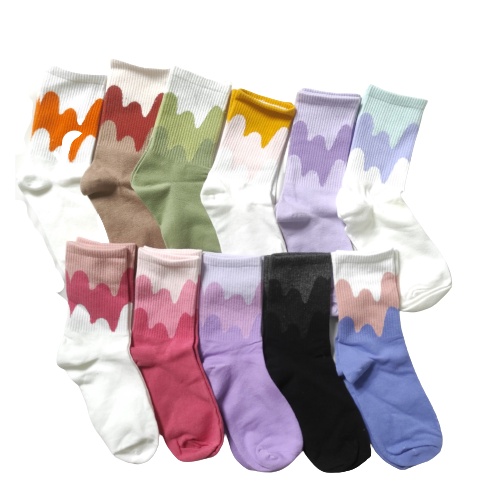 Vớ cao cổ loang màu pastel, tất cổ cao unisex nam nữ NEKO