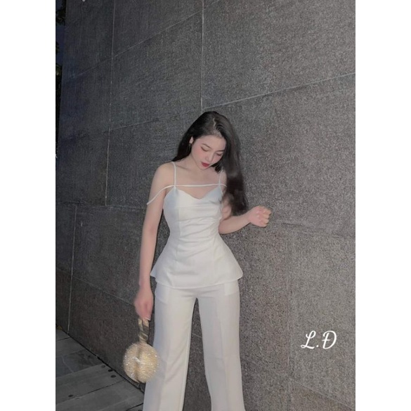 Set quần suông + áo hai dây dây vai