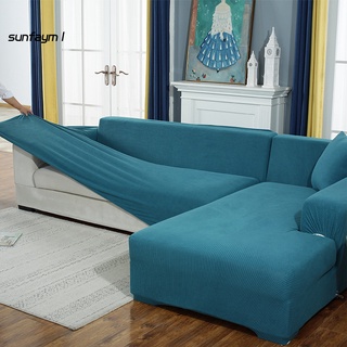 Vỏ bọc ghế sofa hình chữ l màu trơn chống trượt thoải mái cho gia đình - ảnh sản phẩm 2