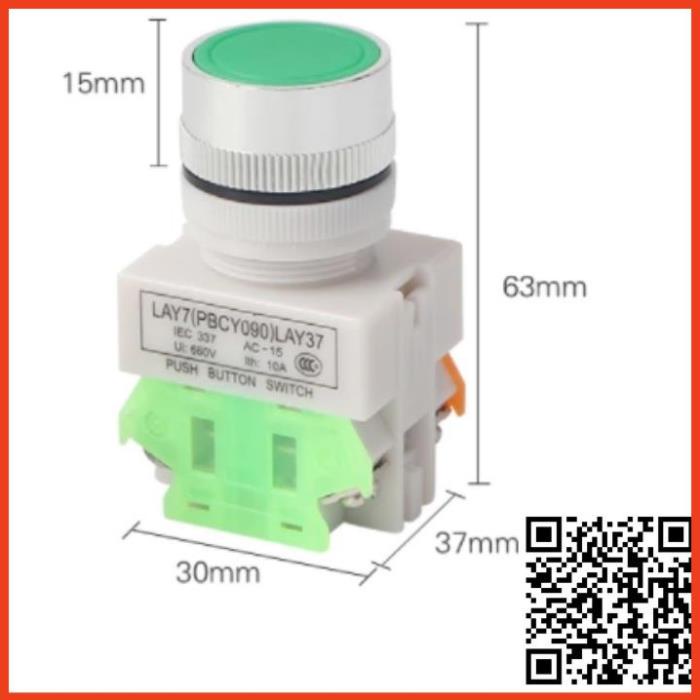 Công tắc đề LAY37-11 nhấn nhả phi 22mm không đèn màu xanh, màu đỏ màu vàng giá tốt
