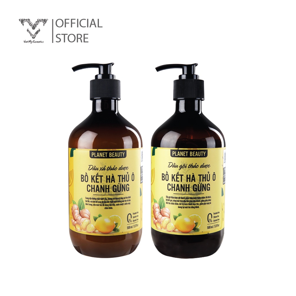 Combo Gội Xả thảo dược phục hôi tóc và ngăn gãy rụng Planet Beauty