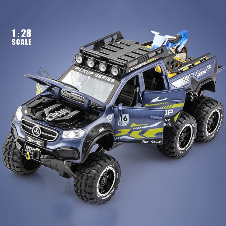 Mô hình kim loại xe Mercedes-Benz X-class Graffiti Pickup Off-Road Version 6x6 tỷ lệ 1:28