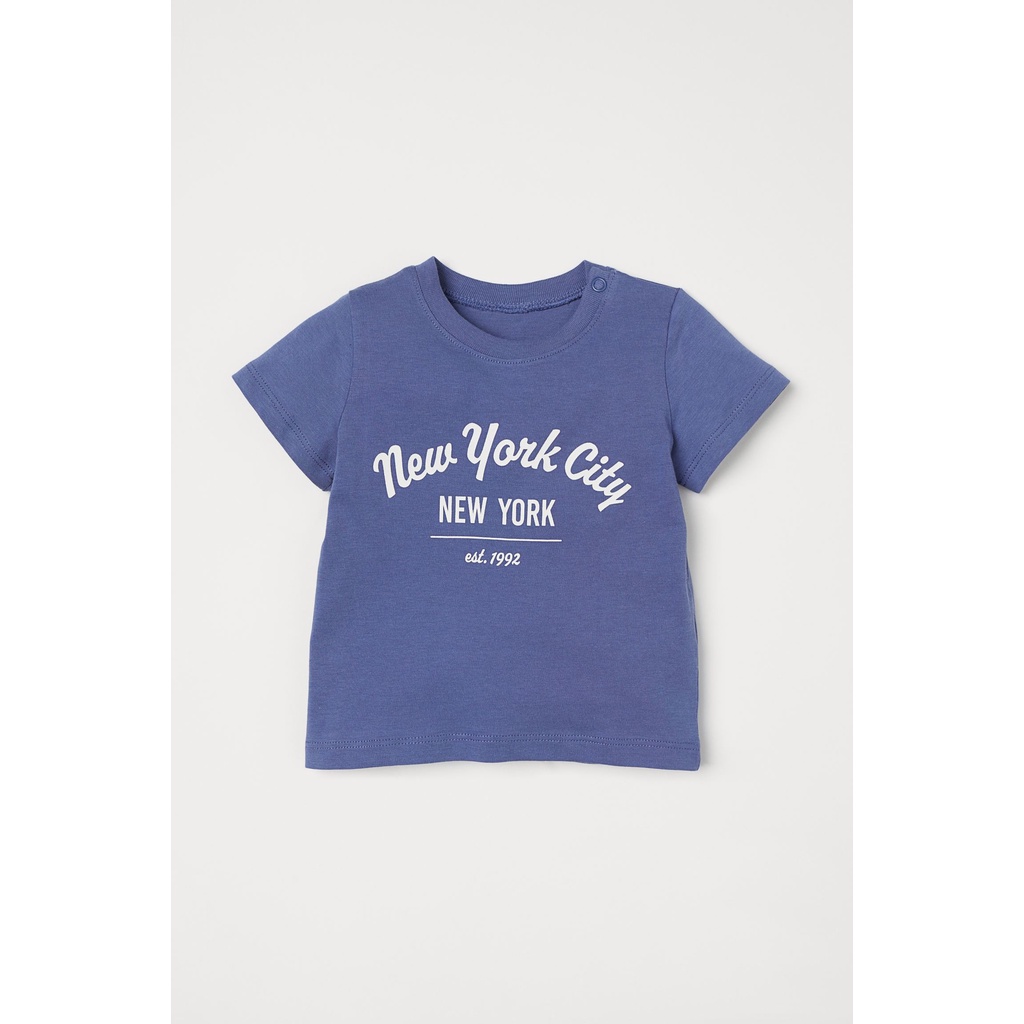 Áo phông hè cotton bé trai HM Auth (Link 2) Size 4-6m đến 3-4y