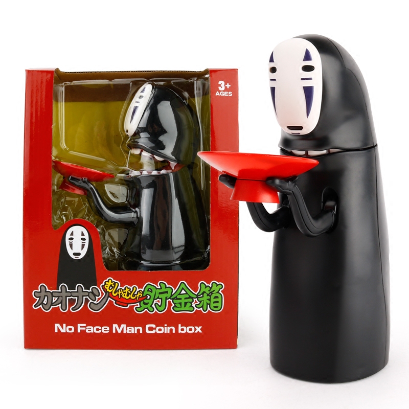 Best Gift Spirited Away Không Có Khuôn Mặt Người Đàn Ông Của Con Heo Đất Tự Động Ăn Tiền Xu 存錢筒 Sáng Tạo Con Heo Đất Điện Ăn Tiền Nấc Âm Thanh Miyazaki Hayao Món Quà Sinh Nhật Trang Trí Nội Thất