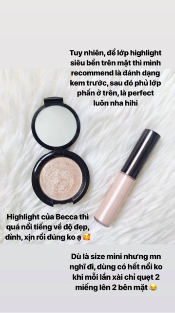 [CÒN TÁCH SET DẠNG KEM] Tách set phấn bắt sáng highlight Becca Glow On The Go