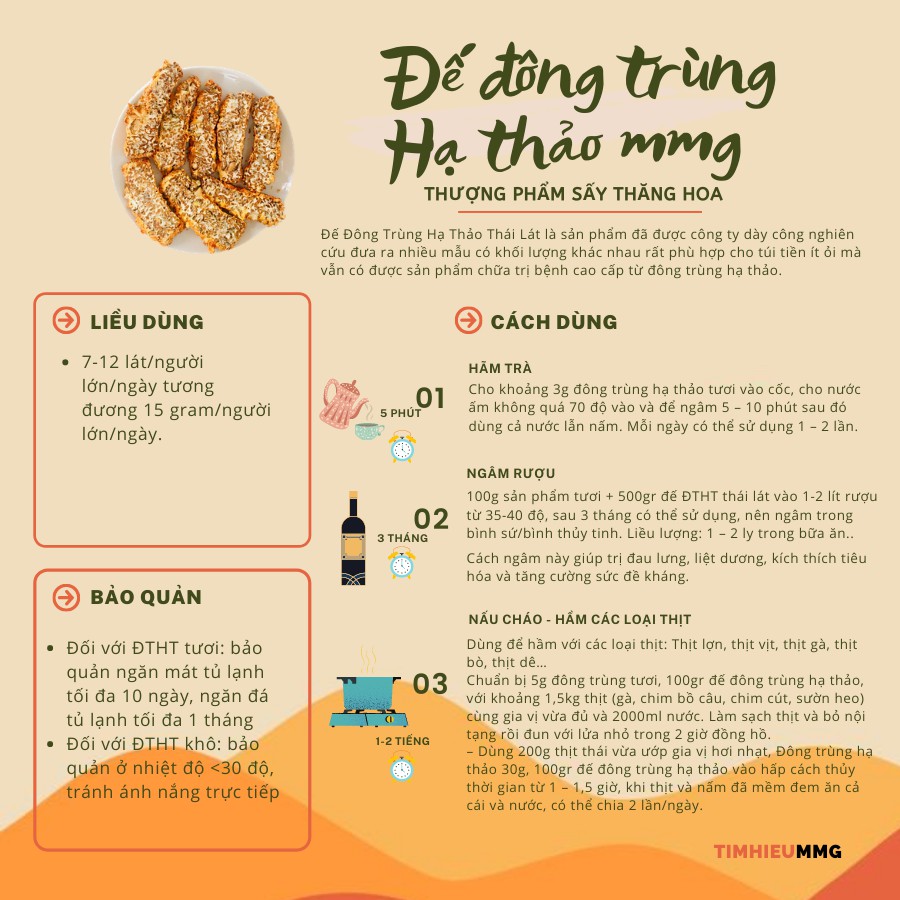 (500gr) Đế Đông Trùng Hạ Thảo MMG Thái Lát | BigBuy360 - bigbuy360.vn