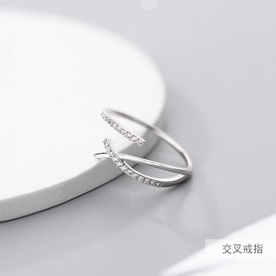 Bộ 2 nhẫn bạc nữ đính đá Bibi silver có thể tự điều chỉnh sz tay - hàng sẵn nhiều, sỉ ib