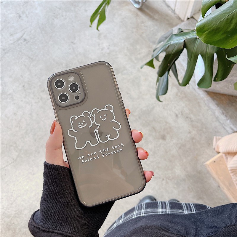 Ốp lưng iphone trong cạnh vuông BVC gấu friend 6plus/7/7plus/8/8plus/x/xs/11/12/pro/max/plus/promax-Awifi A3-14 | BigBuy360 - bigbuy360.vn