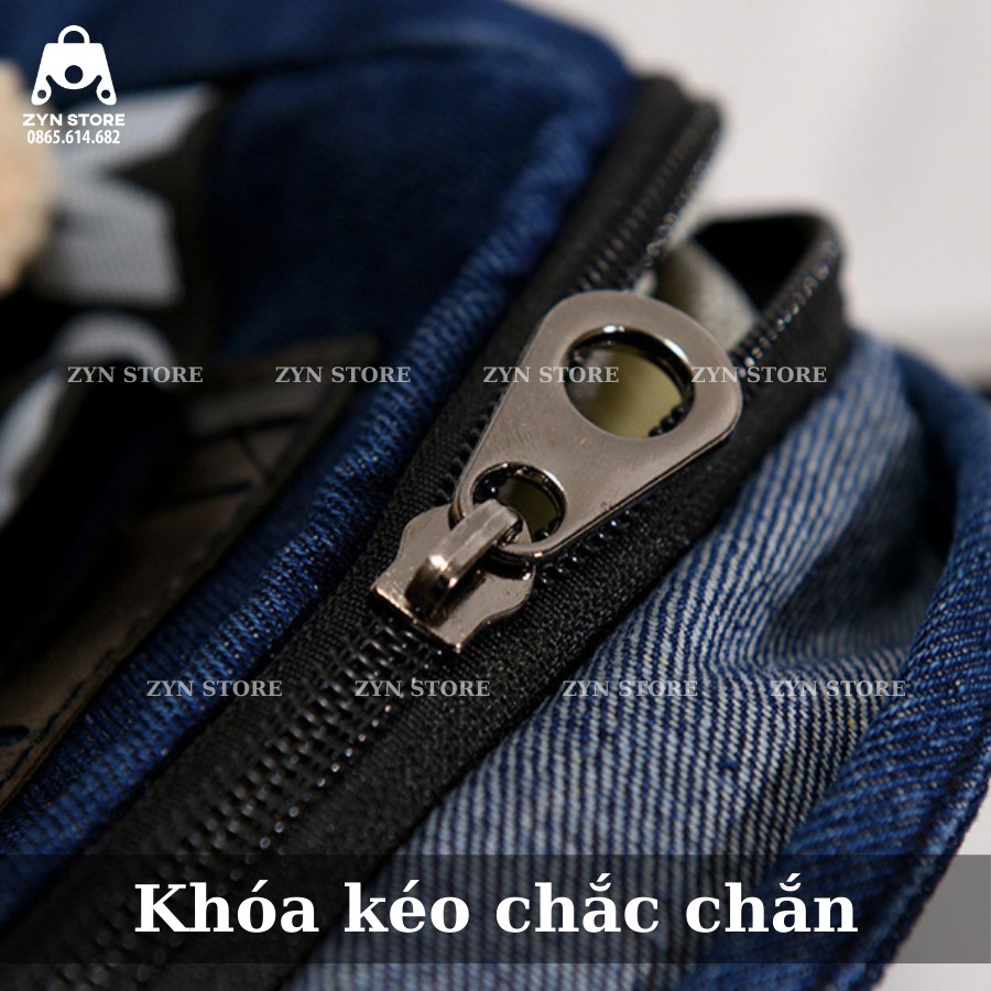 Túi Đeo Chéo Vải Denim Thời Trang Nhật Bản Hình Gấu Đáng Yêu 2021