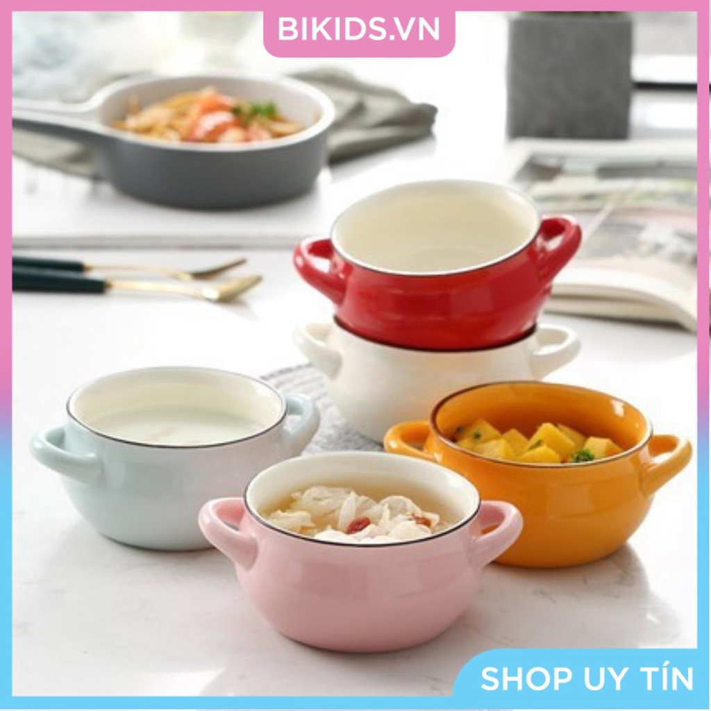 Bát ăn dặm hình thố 2 tai ( nhiều màu )