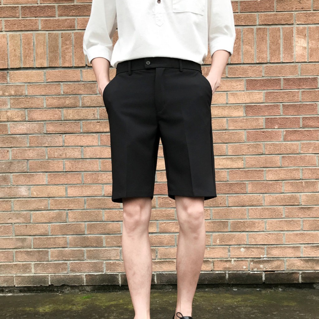 [   Welcome    ] Quần Short Đùi Tây Âu Vải Nam Màu Đen Phong Cách Hàn Quốc Hot Hè 2021 | BigBuy360 - bigbuy360.vn