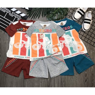 [SIZE ĐẠI + CỒ] SÉT THUN BÉ TRAI IN HÌNH XE ĐẠP