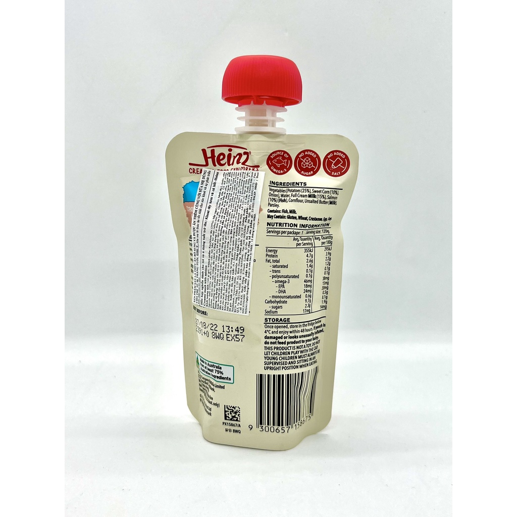 Túi Khoai Tây, Kem & Cá Hồi Heinz  6+