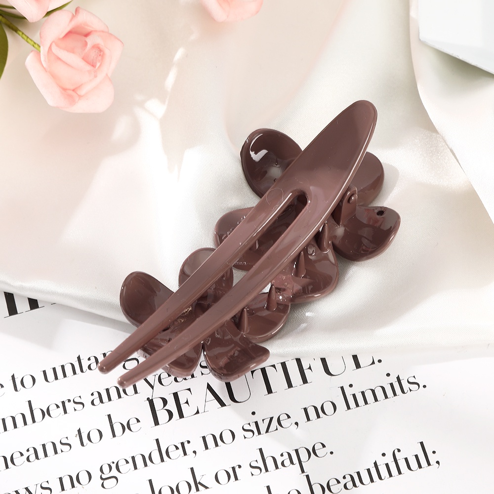 Haimeikang Kẹp tóc họa tiết hoa màu sáng 10.5cm đơn giản thời trang cho nữ