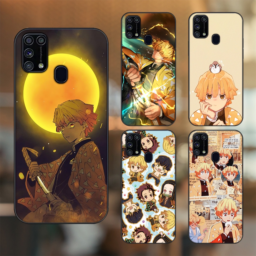 Ốp lưng Samsung M31 viền đen in hình Zenitsu Kimetsu no Yaiba