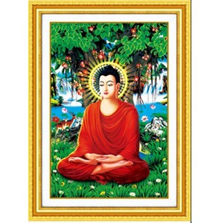 Tranh thêu chữ thập PHẬT 41x57cm chưa thêu 88869