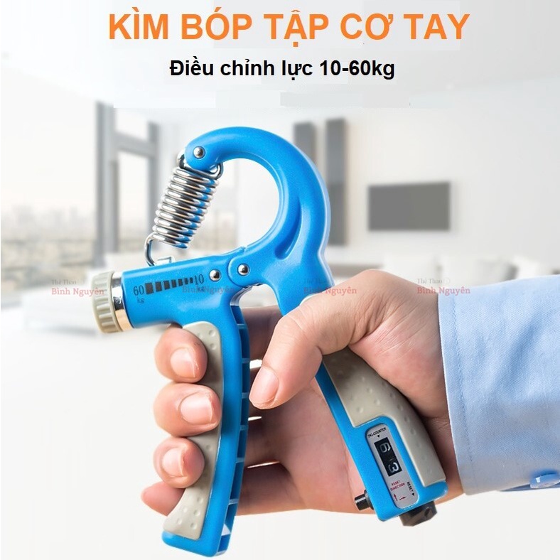 Kìm bóp tập cơ tay chữ R - có đếm số - ko đếm số, điều chỉnh lực 5-60kg BỀN ĐẸP tiện lợi dụng cụ tập gym ngón tay cổ tay