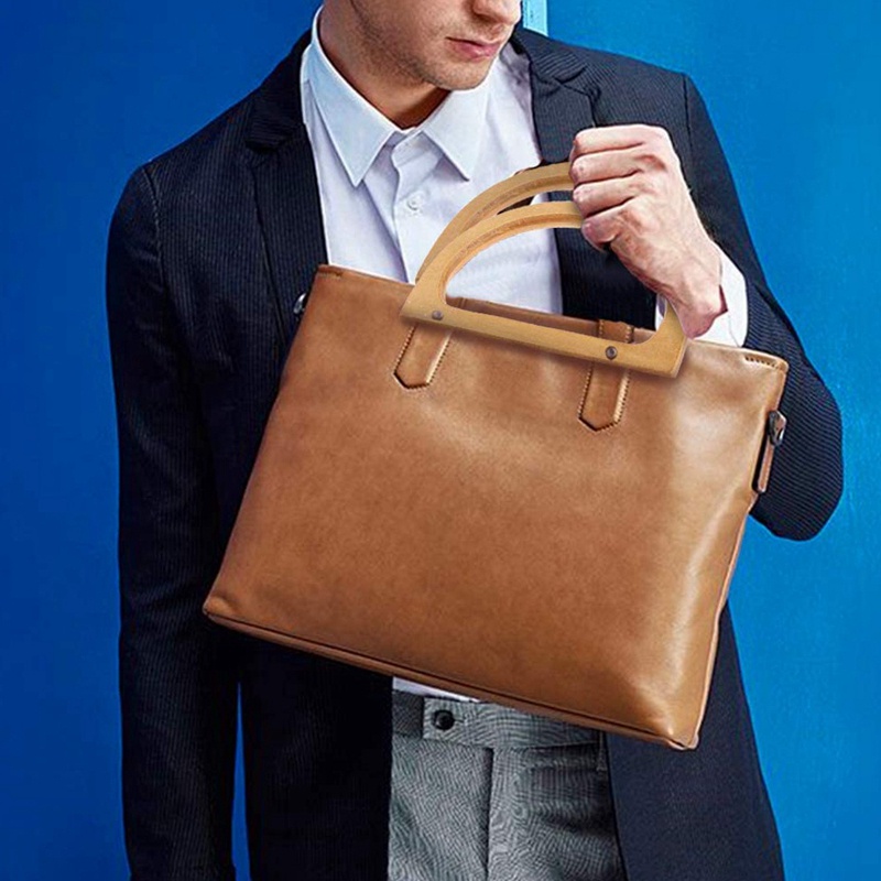 Bộ 4 Tay Cầm Bằng Gỗ Hình Chữ D Dùng Để Làm Ví Cầm Tay DIY