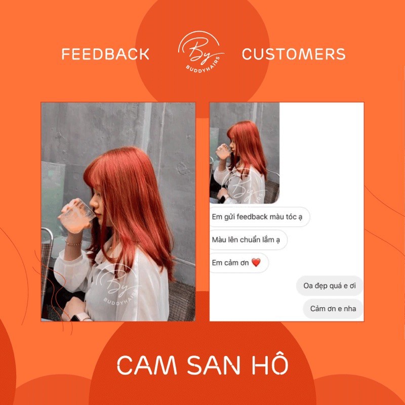 Thuốc nhuộm tóc Cam san hô / Cam sáng set đã bao gồm Thuốc nâng tone tóc của Buddyhairs , Buddyhair , Buddy.hairs
