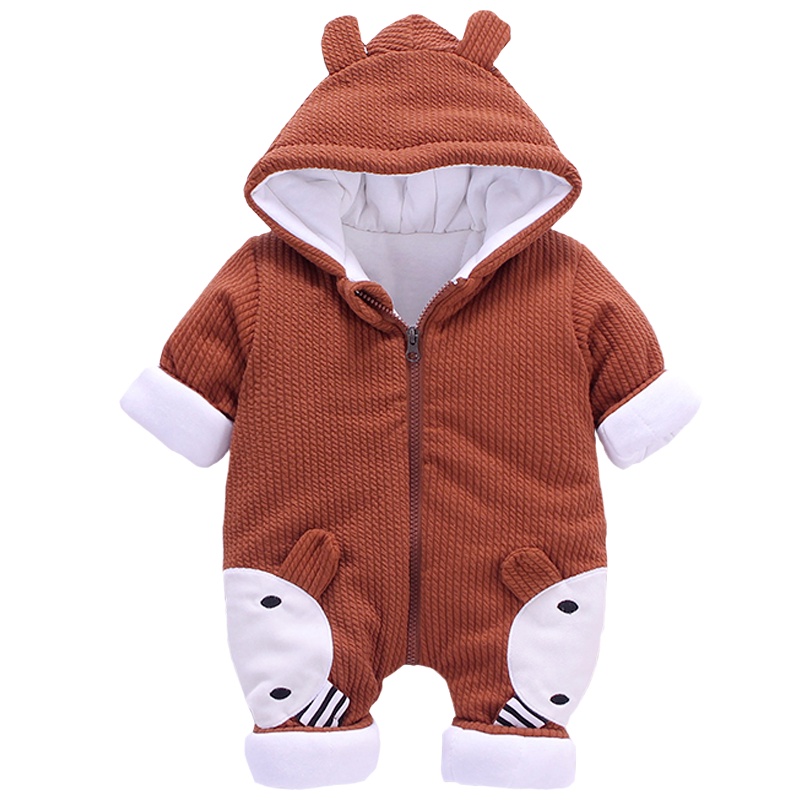Bộ body nỉ bông cho bé con siêu ấm