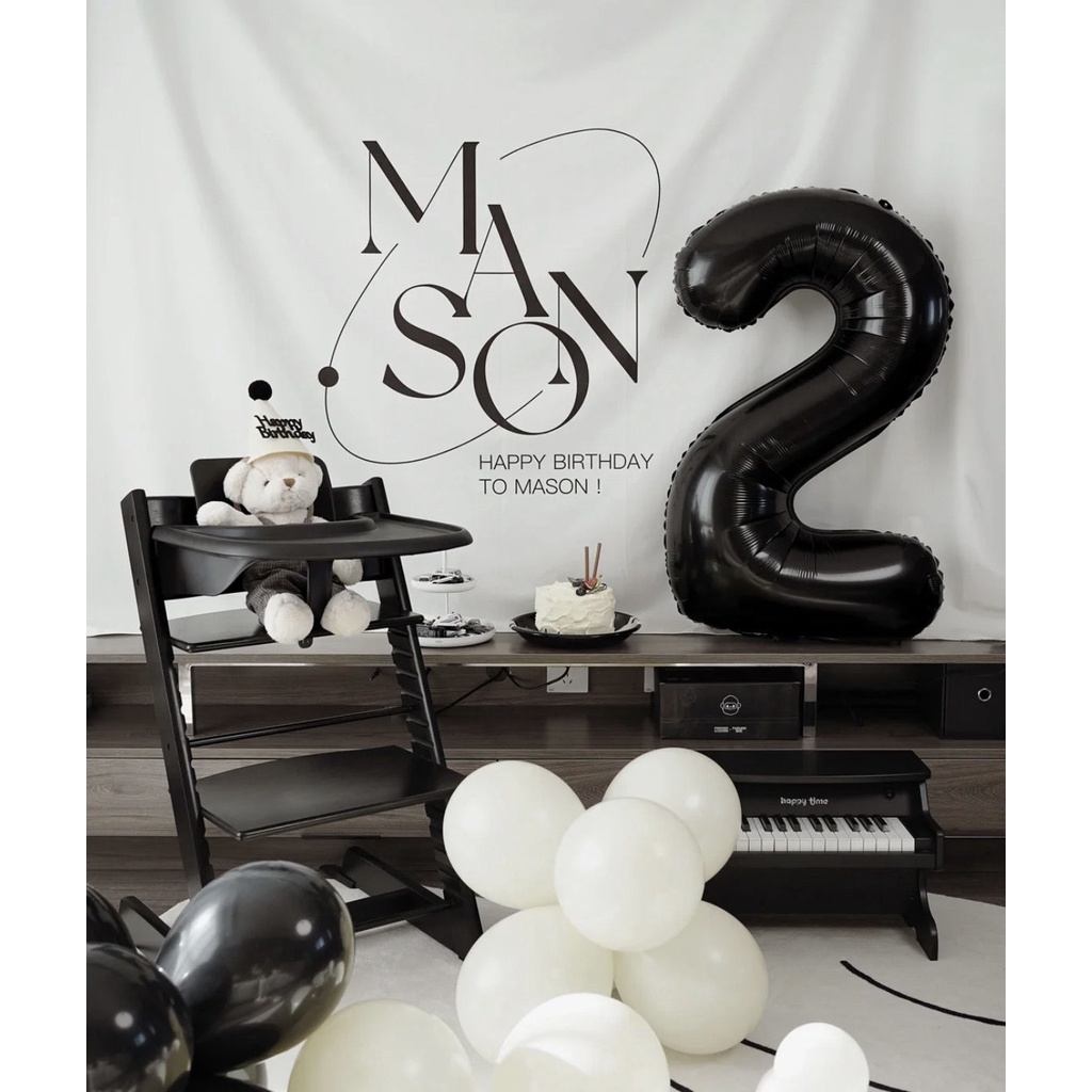 Bóng số tuổi màu Hồng/ màu Xanh/ màu Trắng/ màu Đen/ màu Rose Gold size 80cm