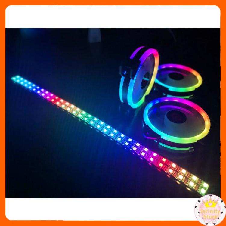 QUẠT VÀ DÂY LED RGB COOLMOON V2 ĐỒNG BỘ ĐIỀU KHIỂN INFINY DECOR