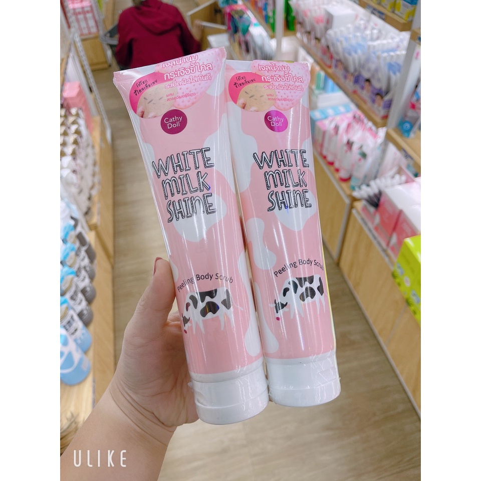 Tẩy tế bào chết Cathy Doll White Milk Shine Peeling Body Scrub Thái Lan 320g - CO176