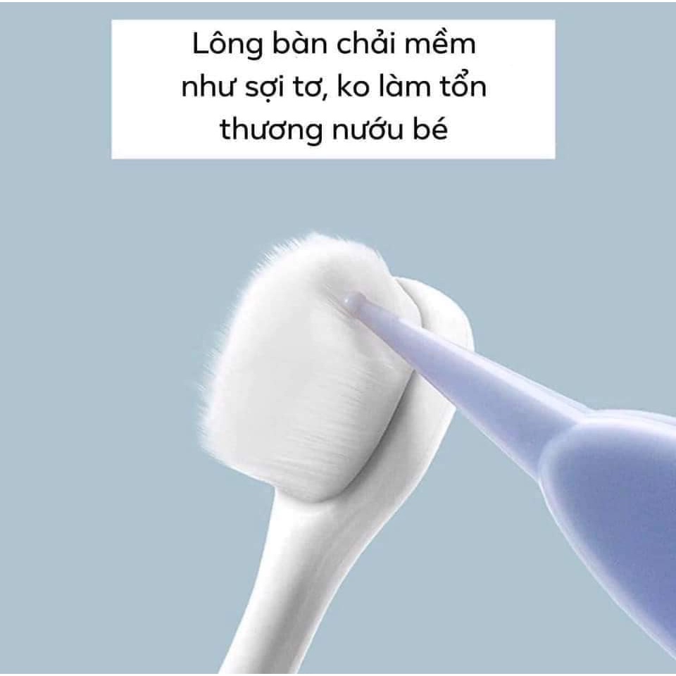 Bàn chải đánh răng sợi lông cotton siêu mềm thiết kế hình thú cho bé