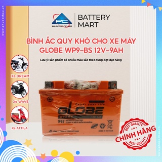 Bình ắc quy GLOBE WP9-BS 12V-9AH dùng cho xe máy Spacy, atila