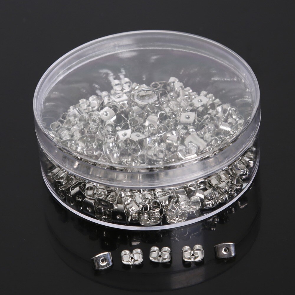 Hộp 450/480 phụ kiện nút chặn phía sau bông tai hỗn hợp dùng làm trang sức thủ công