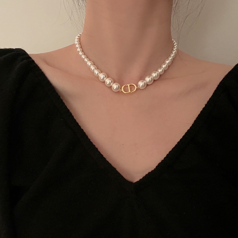 Vòng Cổ Choker Đính Ngọc Trai Thời Trang Cho Nữ