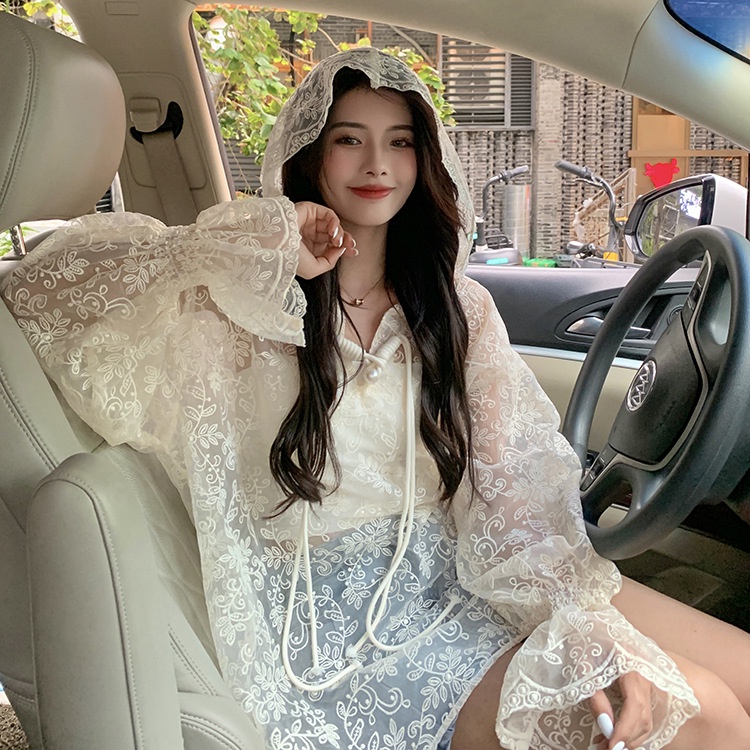 Áo Khoác Ren Mỏng Babydoll Ren Tơ Form Thụng Áo Kiểu Nữ Tiểu Thư