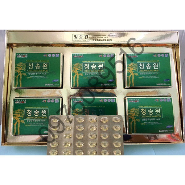 [DATE MỚI] Tinh Dầu Thông Đỏ CHEONGSONGWON Hàn Quốc, Hộp 180 Viên