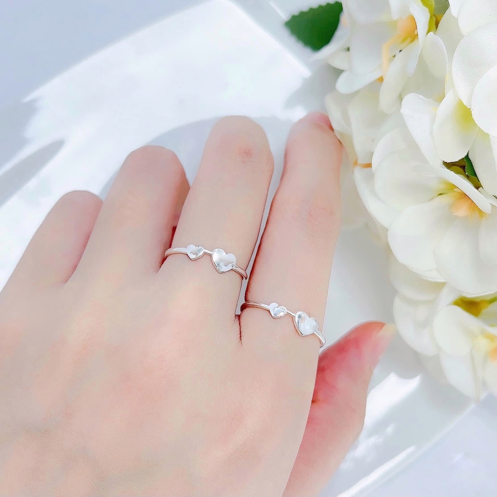 Nhẫn Bạc Ta Cao Cấp CaoBac Silver Tim Hở Basic Dành Tặng Riêng Cho Bạn Gái