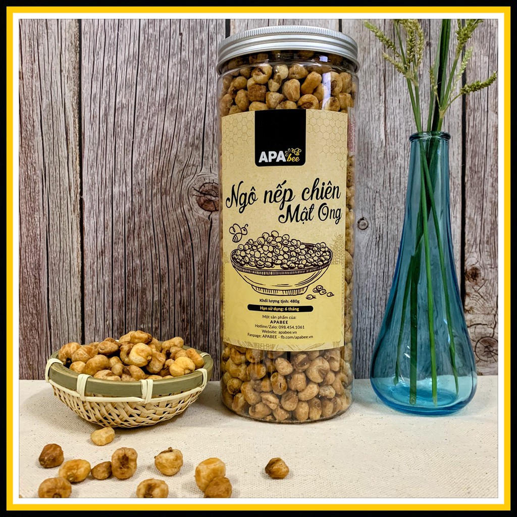 [Đồ ăn vặt] Ngô chiên sấy tẩm mật ong APABEE 480g. Siêu ngon, giòn giòn, ngọt ngọt, cực bon miệng