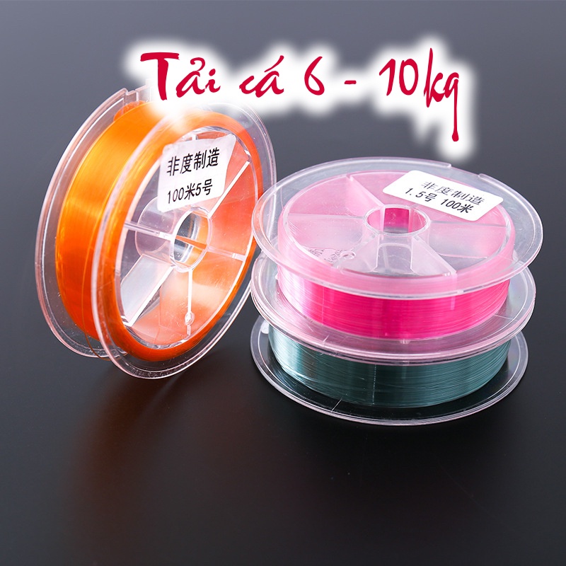 Cước câu cá SIÊU ĐẸP - TẢI CÁ KHỎE - Dài 100m - Giá rẻ nhất - Câu tay, câu máy, câu đơn, câu đài, lăng-xê, lục, lure...