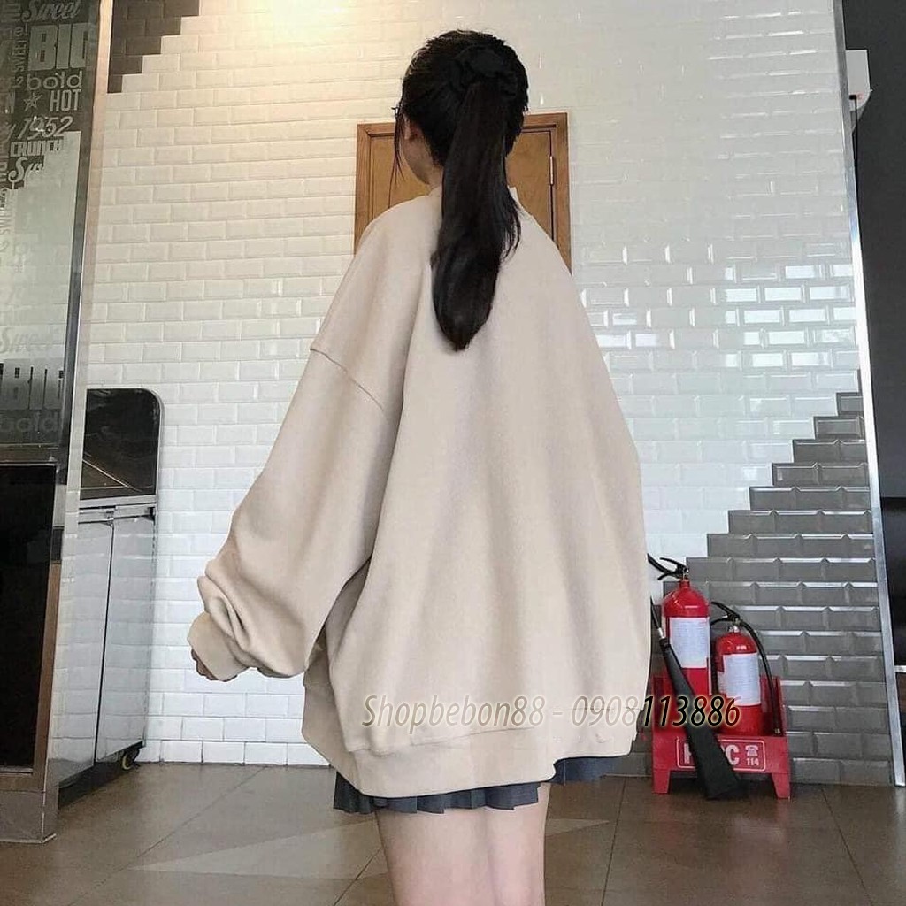 {ẢNH CẬN CHẤT} Áo nỉ thêu cô gái  siêu hot dáng rộng | BigBuy360 - bigbuy360.vn