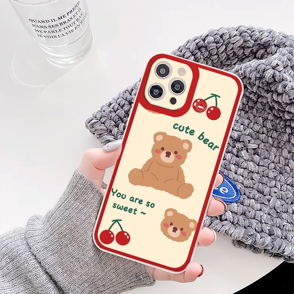 Ốp Iphone gấu cherry ốp lưng iphone 13promax 11 promax 12 pro max 6 6plus 7 plus 8 x xr xsmax